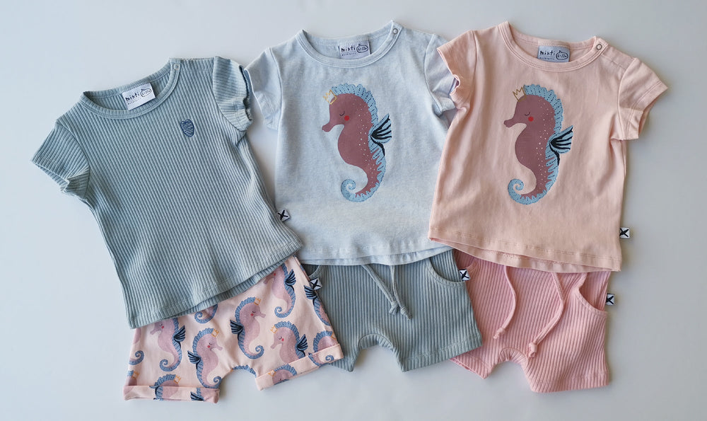 Minti Painted Seahorses Short