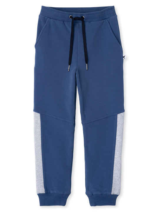 Minti kids clothing. Straight leg trackies with contrast side panels, front pockets, elastic waistband and shoelace ties. 330 Gram // Brushed Inside // 95% Cotton // 5% Elastane.