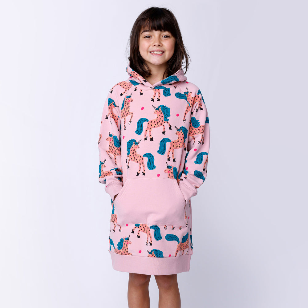 Minti Dancing Unicorns Furry Hoodie Dress