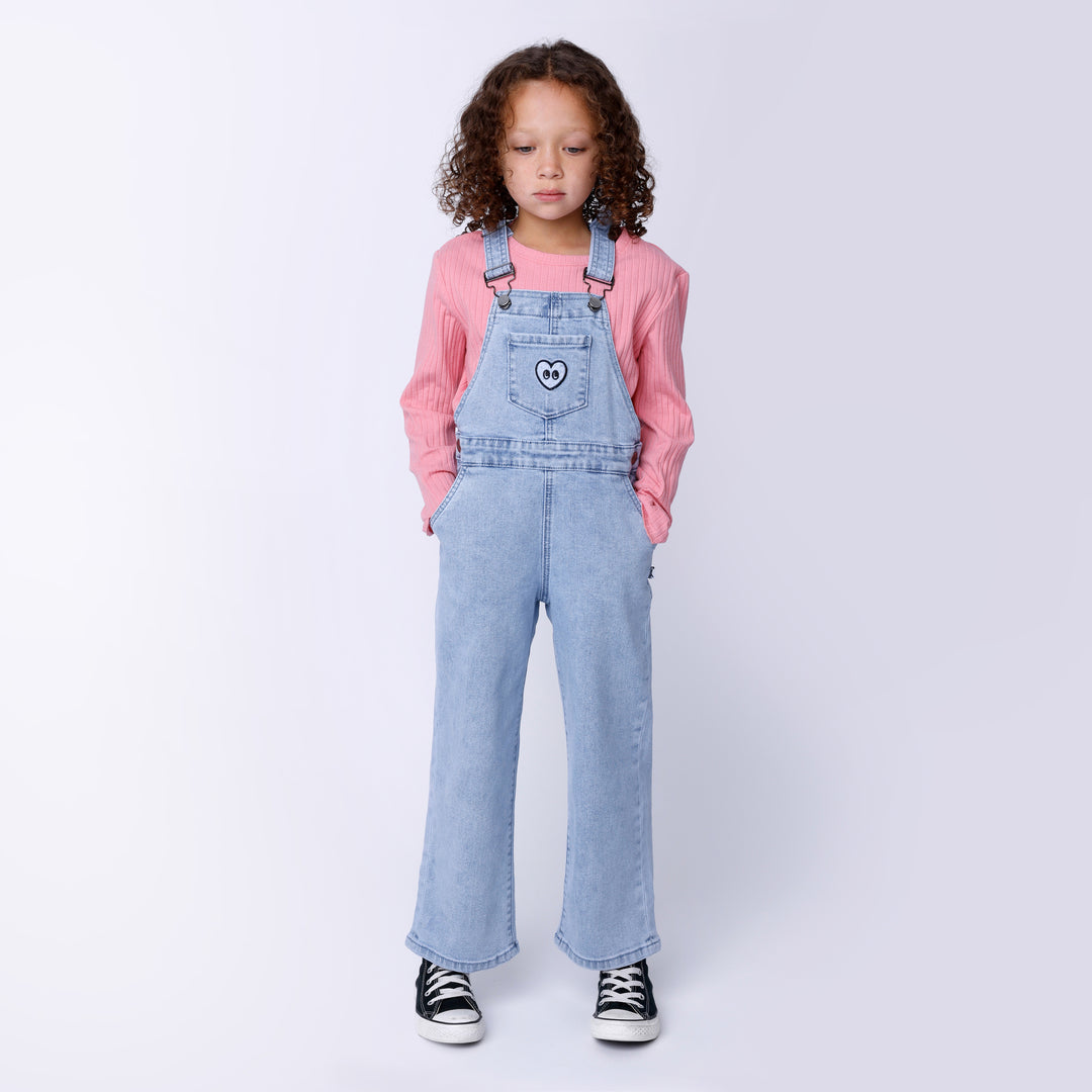 Minti Happy Heart Denim Overalls