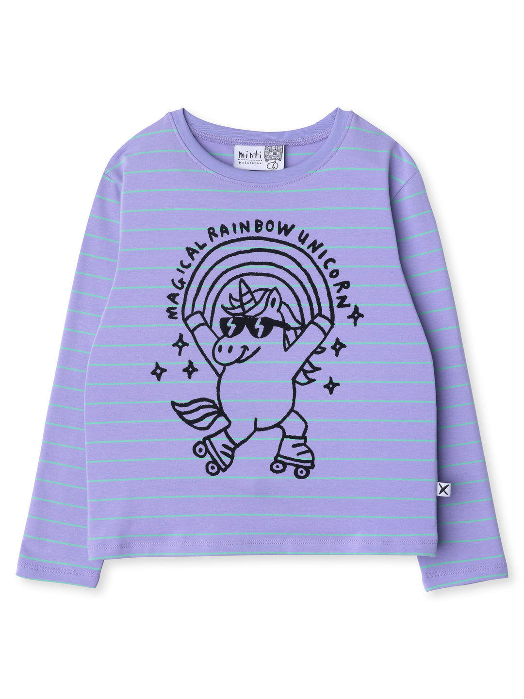 Minti kids clothing. Boxy style long sleeved tee. 190 Gram // 95% Cotton // 5% Elastane.