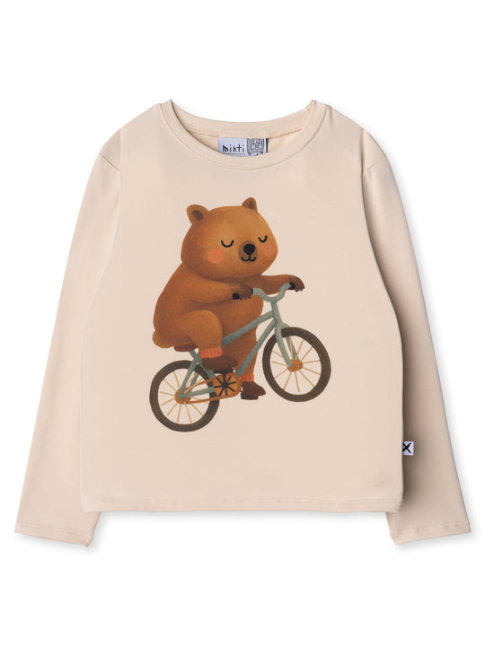 Minti kids clothing. Boxy style long sleeved tee. 190 Gram // 95% Cotton // 5% Elastane.