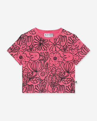 Minti Big Flowers Cropped Tee