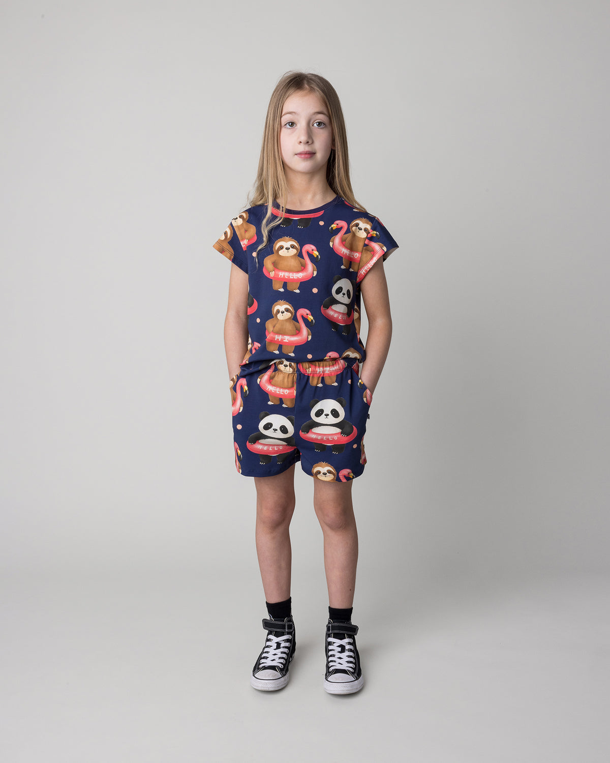 Kids Swimming Buddies tee and shorts set from Minti