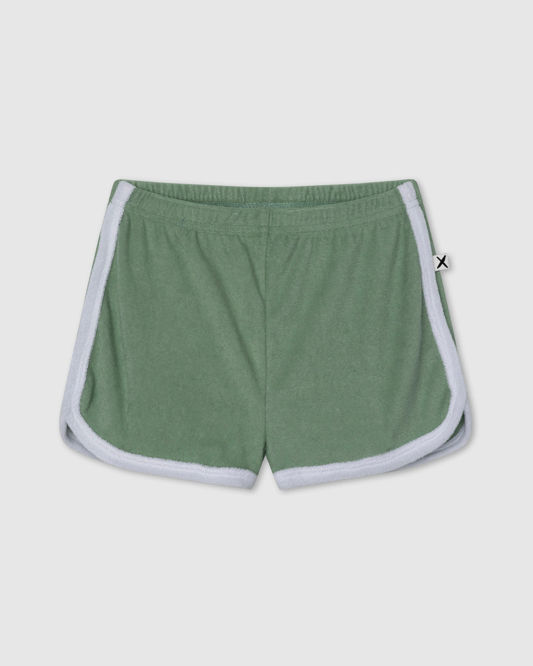 Track Star Short in sage, girls shorts by Minti, flat lay