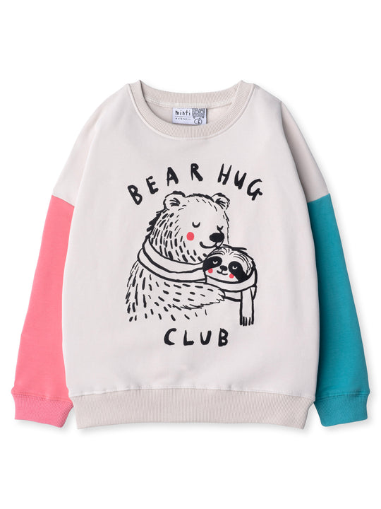 Minti kids clothing. Super cosy oversized fit crew with drop shoulder detail. 2x2 Rib at the neck, hem and cuffs. 330 Gram // Brushed Inside // 95% Cotton // 5% Elastane.