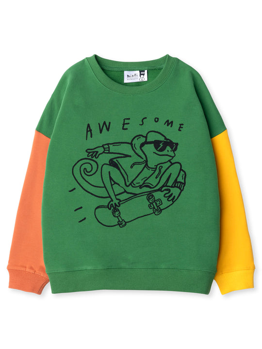 Minti kids clothing. Super cosy oversized fit crew with drop shoulder detail. 2x2 Rib at the neck, hem and cuffs. 330 Gram // Brushed Inside // 95% Cotton // 5% Elastane.