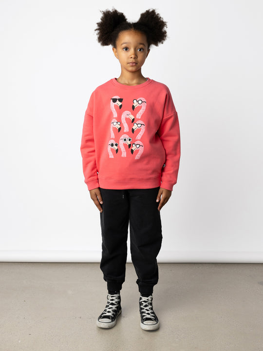 Minti kids clothing. Super cosy oversized fit crew with drop shoulder detail. 2x2 Rib at the neck, hem and cuffs. 330 Gram // Brushed Inside // 95% Cotton // 5% Elastane.