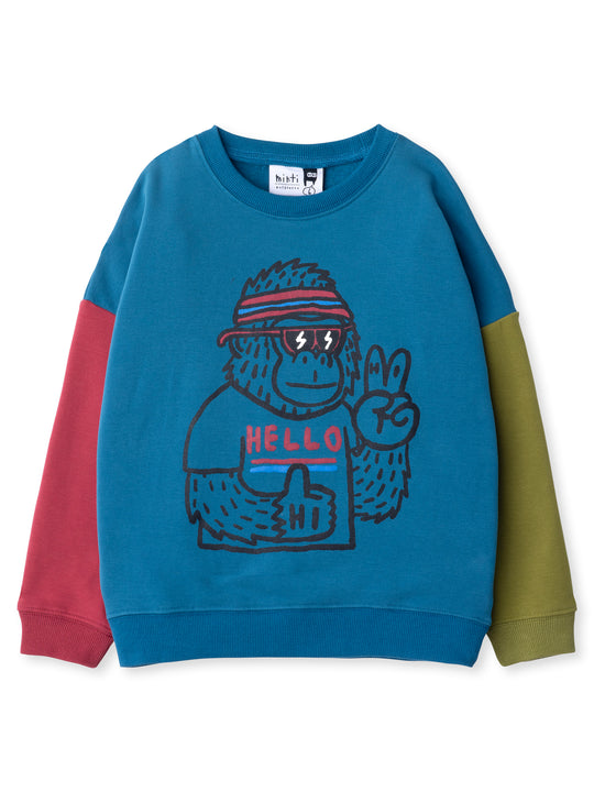 Minti kids clothing. Super cosy oversized fit crew with drop shoulder detail. 2x2 Rib at the neck, hem and cuffs. 330 Gram // Brushed Inside // 95% Cotton // 5% Elastane.