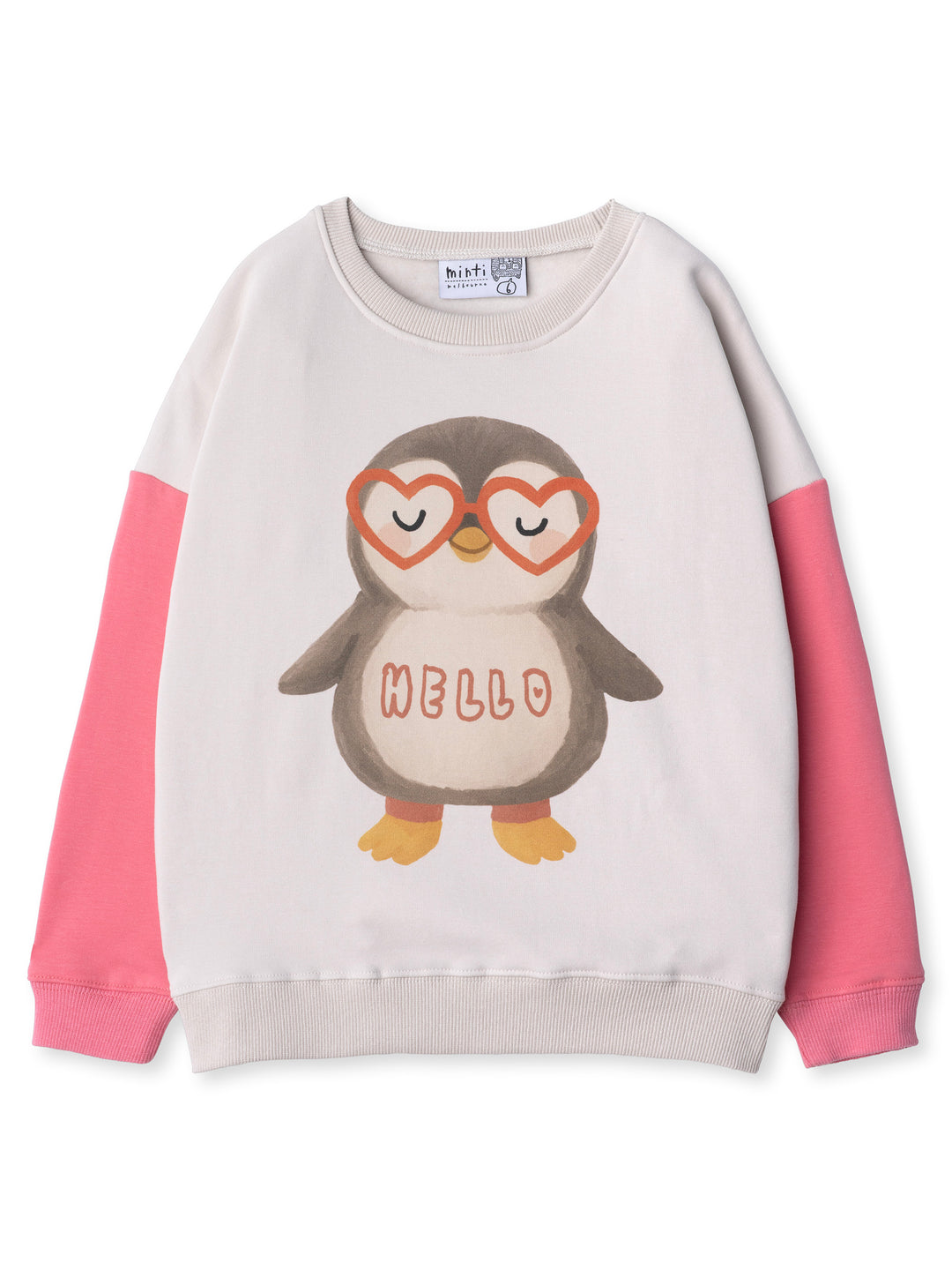Minti kids clothing. Super cosy oversized fit crew with drop shoulder detail. 2x2 Rib at the neck, hem and cuffs. 330 Gram // Brushed Inside // 95% Cotton // 5% Elastane.