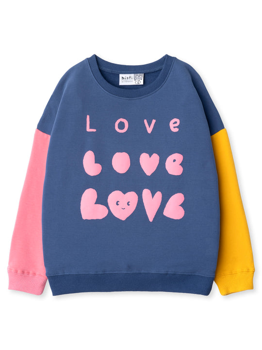 Minti kids clothing. Super cosy oversized fit crew with drop shoulder detail. 2x2 Rib at the neck, hem and cuffs. 330 Gram // Brushed Inside // 95% Cotton // 5% Elastane.