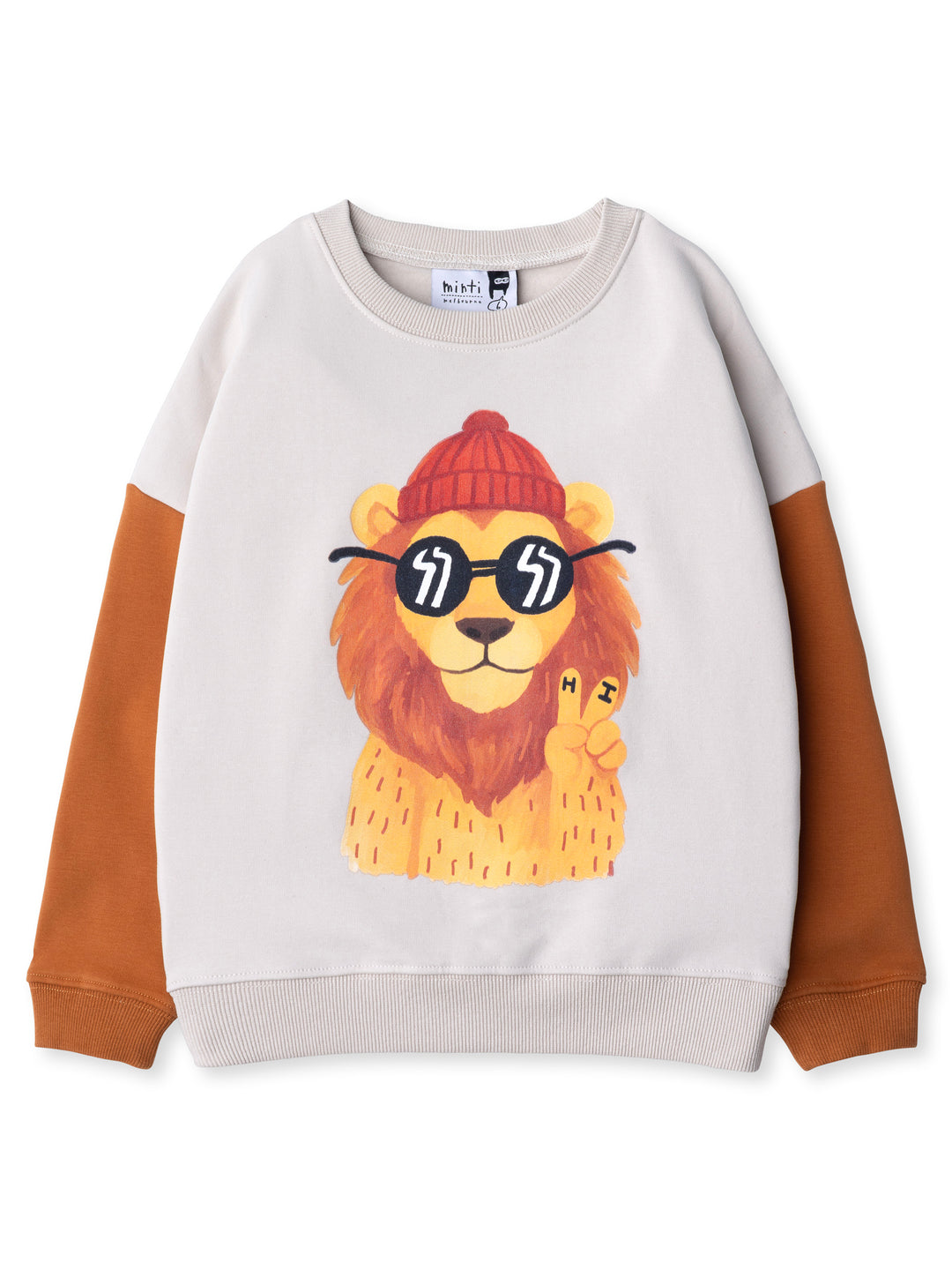 Minti kids clothing. Super cosy oversized fit crew with drop shoulder detail. 2x2 Rib at the neck, hem and cuffs. 330 Gram // Brushed Inside // 95% Cotton // 5% Elastane.