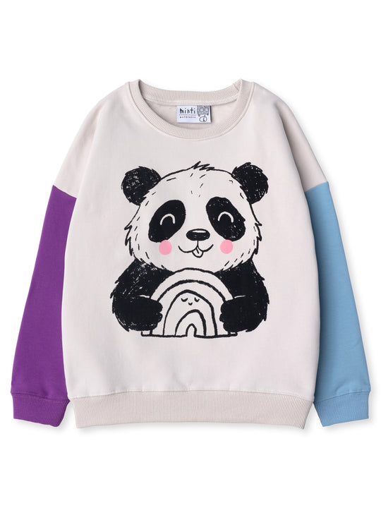 Minti kids clothing. Super cosy oversized fit crew with drop shoulder detail. 2x2 Rib at the neck, hem and cuffs. 330 Gram // Brushed Inside // 95% Cotton // 5% Elastane.