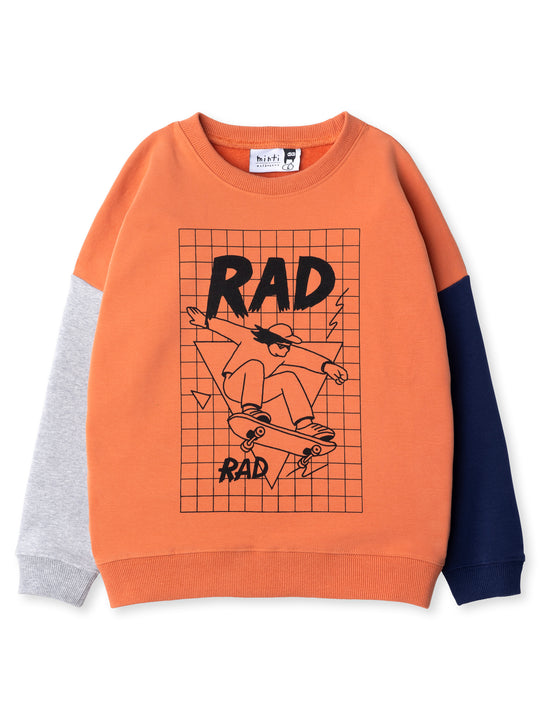 Minti kids clothing. Super cosy oversized fit crew with drop shoulder detail. 2x2 Rib at the neck, hem and cuffs. 330 Gram // Brushed Inside // 95% Cotton // 5% Elastane.