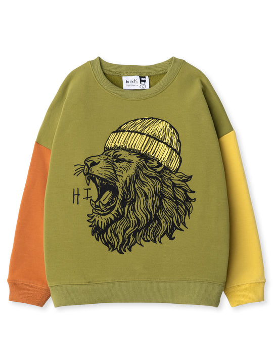 Minti kids clothing. Super cosy oversized fit crew with drop shoulder detail. 2x2 Rib at the neck, hem and cuffs. 330 Gram // Brushed Inside // 95% Cotton // 5% Elastane.
