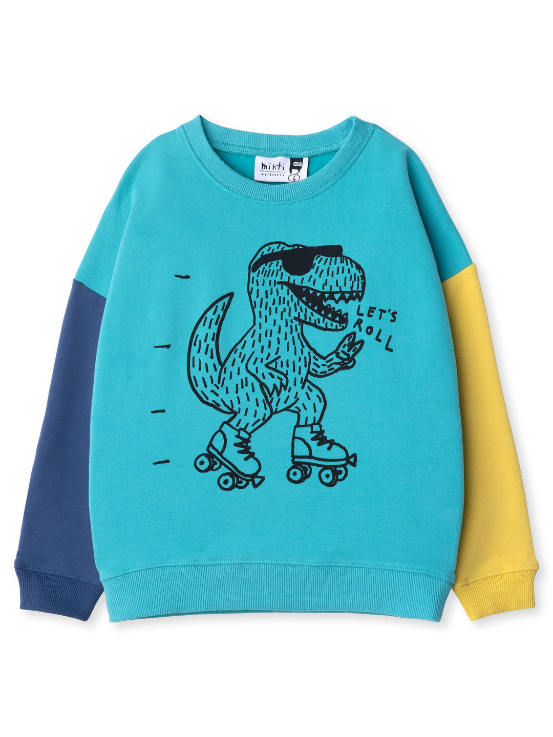 Minti kids clothing. Super cosy oversized fit crew with drop shoulder detail. 2x2 Rib at the neck, hem and cuffs. 330 Gram // Brushed Inside // 95% Cotton // 5% Elastane.