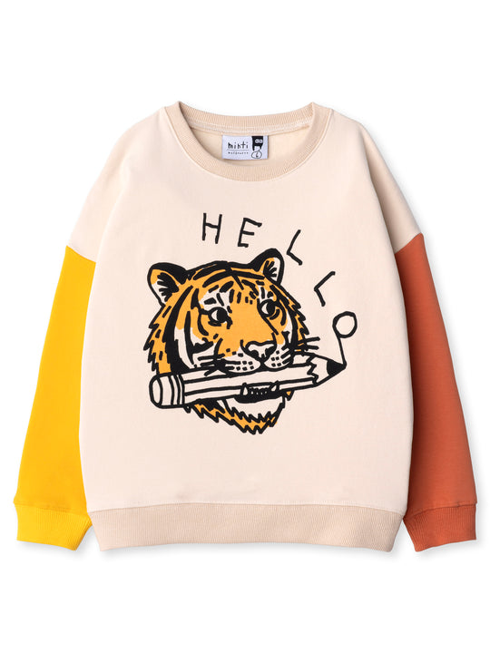 Minti kids clothing. Super cosy oversized fit crew with drop shoulder detail. 2x2 Rib at the neck, hem and cuffs. 330 Gram // Brushed Inside // 95% Cotton // 5% Elastane.