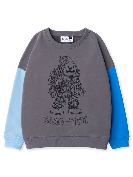 Minti kids clothing. Super cosy oversized fit crew with drop shoulder detail. 2x2 Rib at the neck, hem and cuffs. 330 Gram // Brushed Inside // 95% Cotton // 5% Elastane.