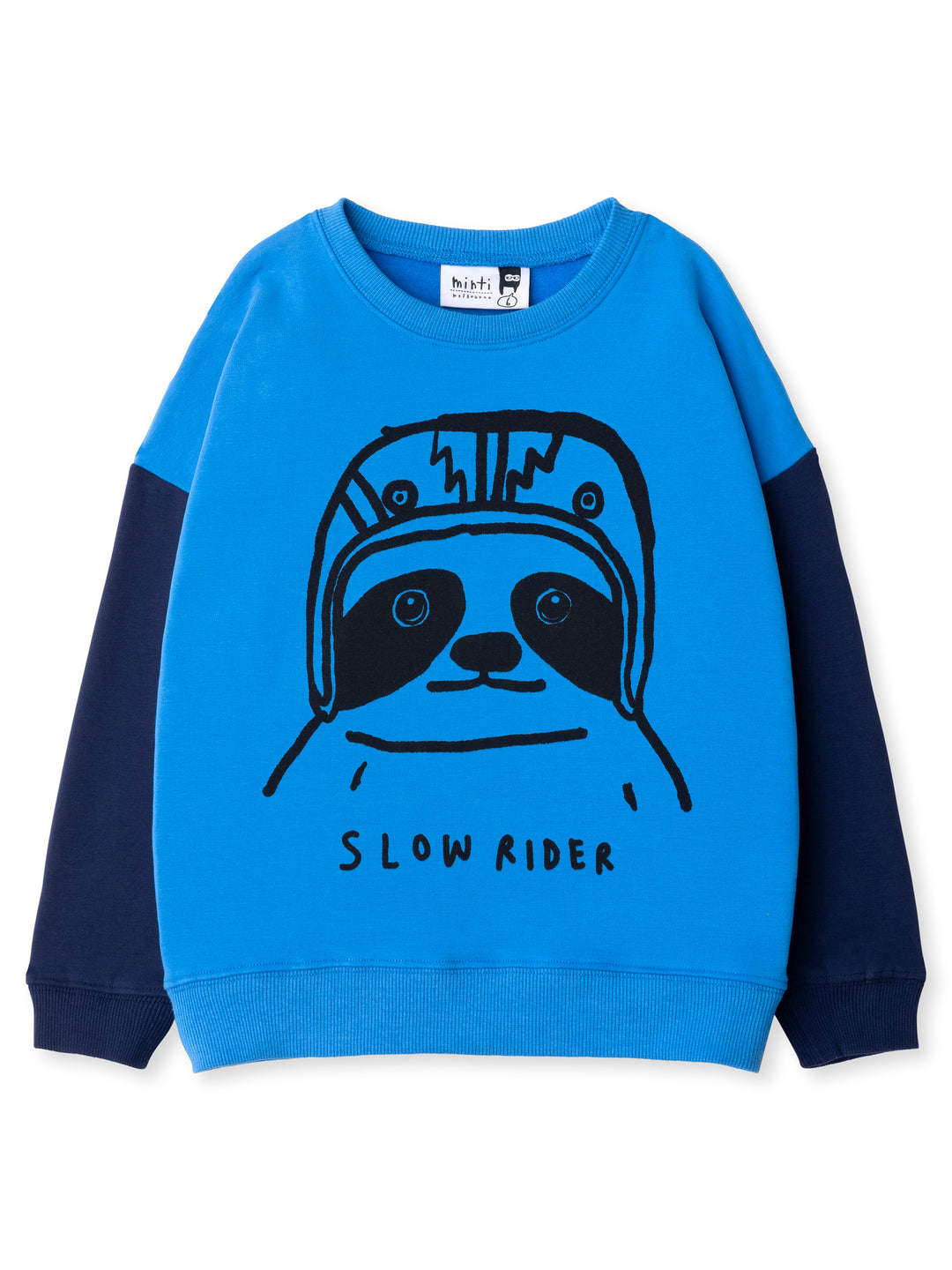 Minti kids clothing. Super cosy oversized fit crew with drop shoulder detail. 2x2 Rib at the neck, hem and cuffs. 330 Gram // Brushed Inside // 95% Cotton // 5% Elastane.