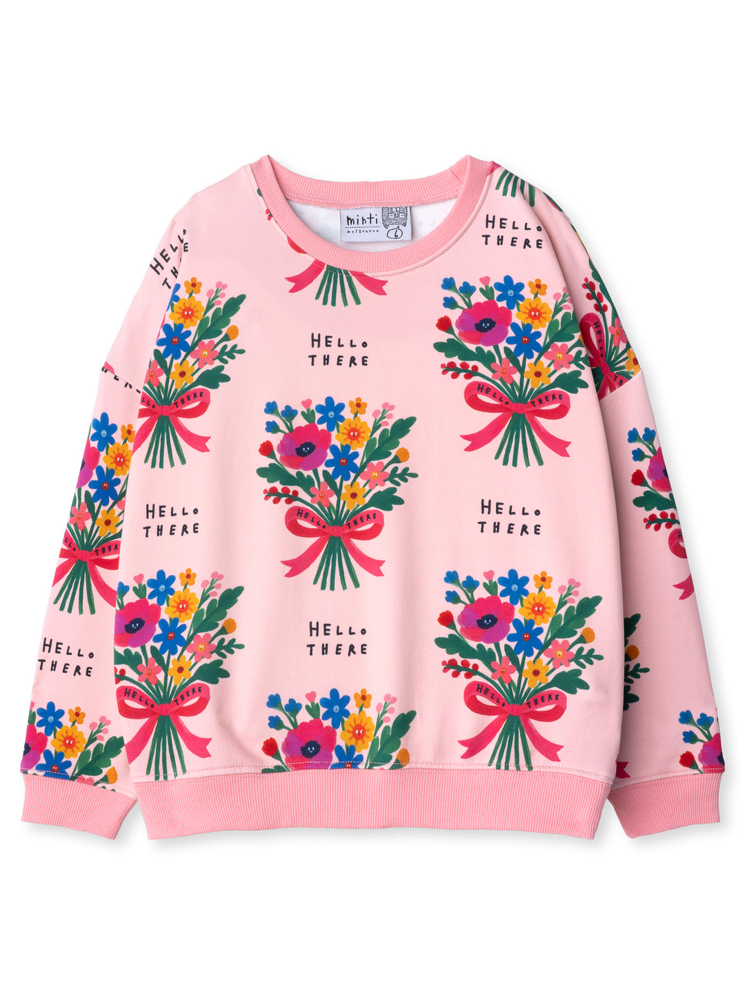 Minti kids clothing. Super cosy oversized fit crew with drop shoulder detail. 2x2 Rib at the neck, hem and cuffs. 320 Gram // 95% Cotton // 5% Elastane.