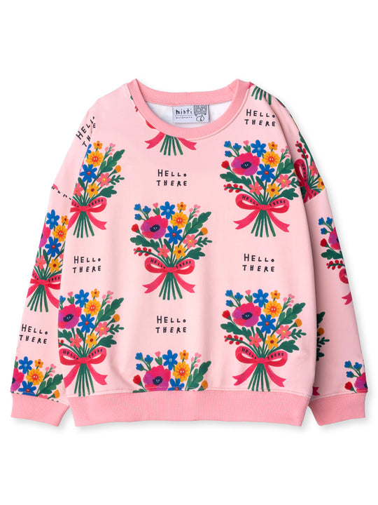 Minti kids clothing. Super cosy oversized fit crew with drop shoulder detail. 2x2 Rib at the neck, hem and cuffs. 320 Gram // 95% Cotton // 5% Elastane.