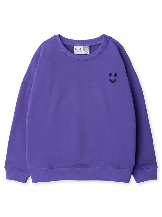 Minti kids clothing. Super cosy oversized fit crew with drop shoulder detail. 2x2 Rib at the neck, hem and cuffs. 320 Gram // 95% Cotton // 5% Elastane.
