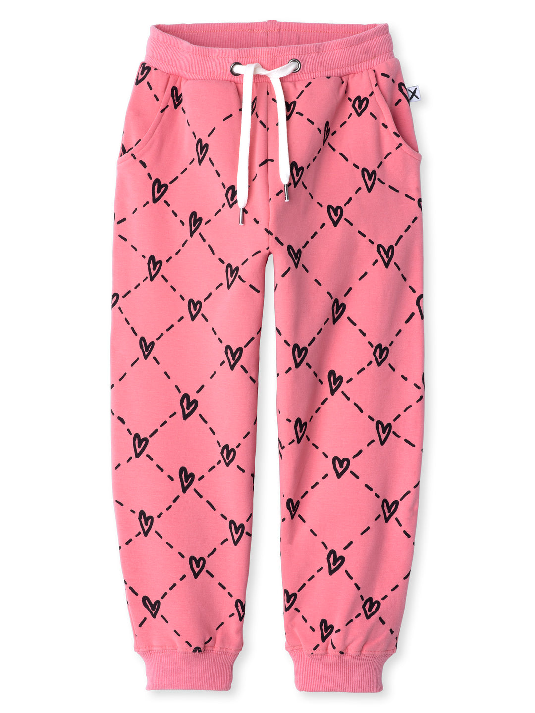 Minti kids clothing. Relaxed fit trackies with cosy side pockets, elasticated waistband, shoelace cord and 2x2 Rib cuffs. 330 Gram // Brushed Inside // 95% Cotton // 5% Elastane.