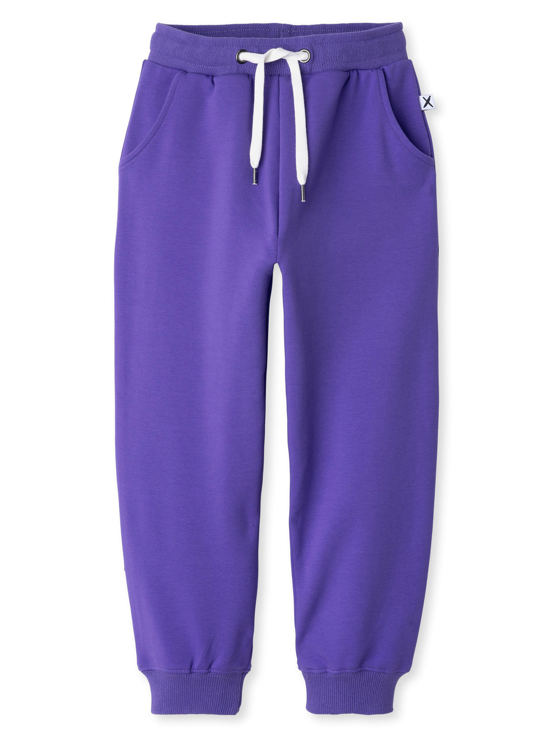 Minti kids clothing. Relaxed fit trackies with cosy side pockets, elasticated waistband, shoelace cord and 2x2 Rib cuffs. 320 Gram // 95% Cotton // 5% Elastane.