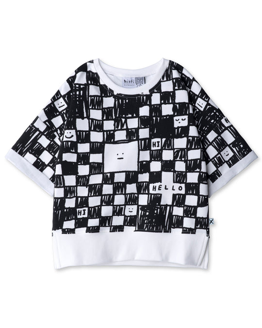 Minti Sketchy Grid Short Sleeve Crew
