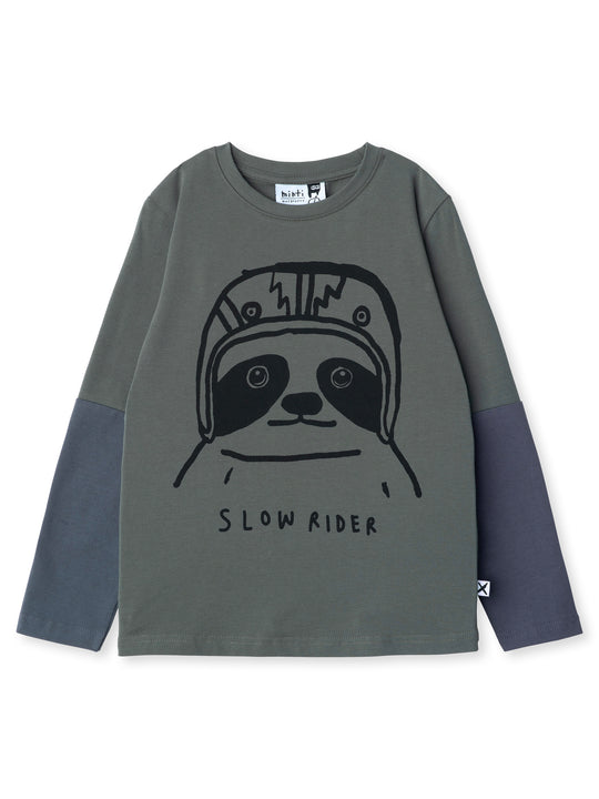 Minti kids clothing. Cosy and comfy tee with contrast sleeve panels for a cool pop of colour. 190 Gram // 95% Cotton // 5% Elastane
