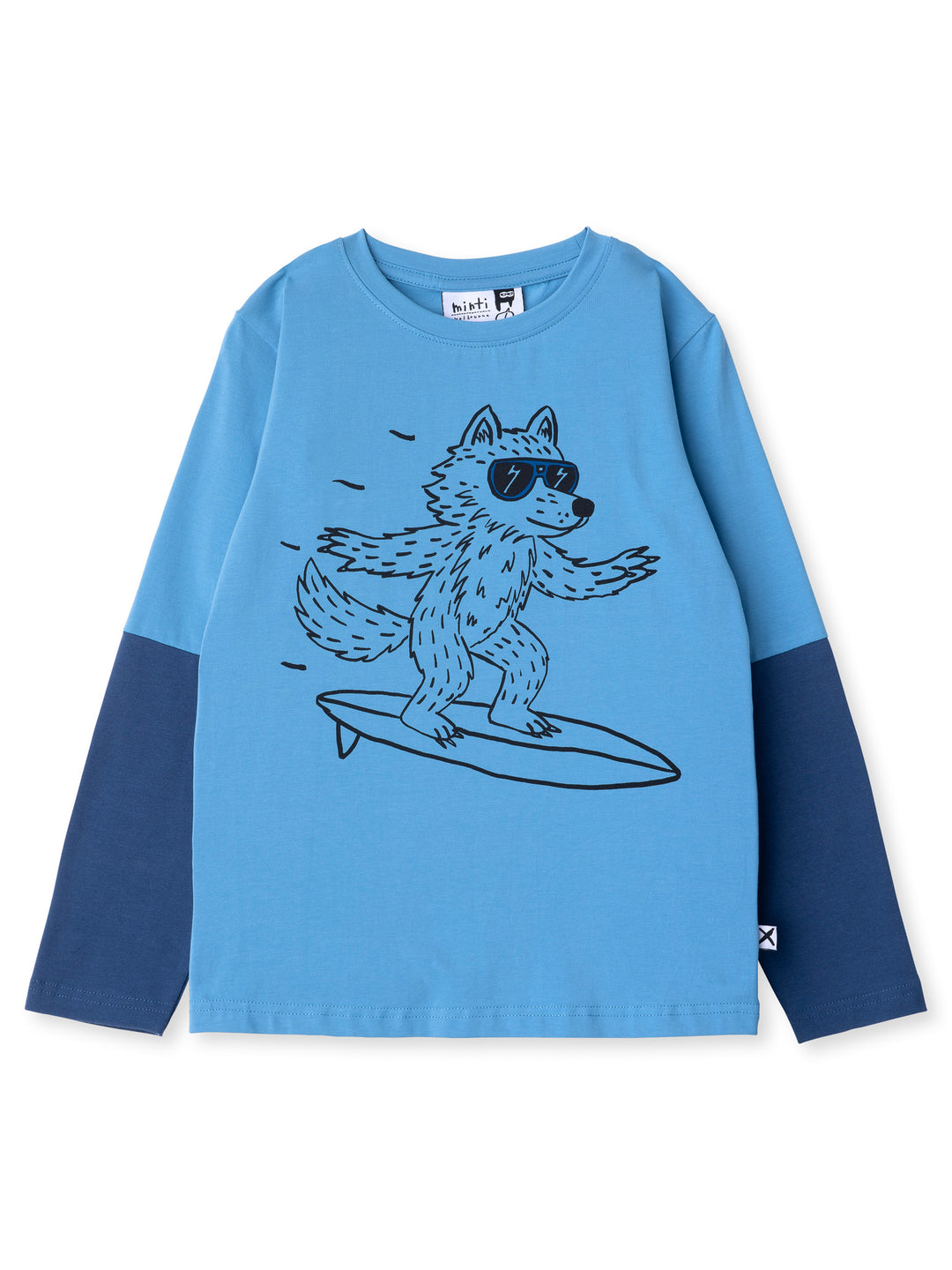 Minti kids clothing. Cosy and comfy tee with contrast sleeve panels for a cool pop of colour. 180 Gram // 95% Cotton // 5% Elastane