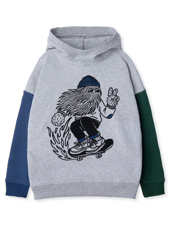 Minti kids clothing. Super cosy oversized fit hoodie with drop shoulder detail. 2x2 Rib on the hood edge, hem and cuffs. 330 Gram // Brushed Inside // 95% Cotton // 5% Elastane.