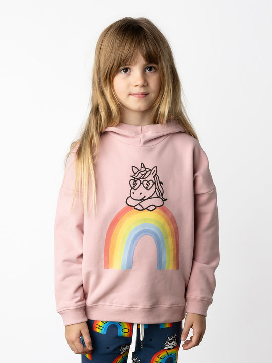 Minti kids clothing. Super cosy oversized fit hoodie with drop shoulder detail. 2x2 Rib on the hood edge, hem and cuffs. 330 Gram // Brushed Inside // 95% Cotton // 5% Elastane.