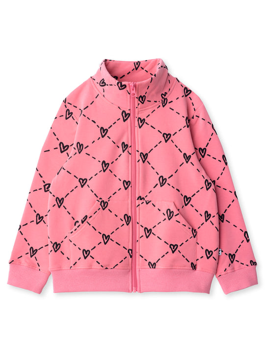 Minti kids clothing. Super cosy and soft zip up high neck crew with 2x2 Rib cuffs and hem. Front kangaroo pocket to keep hands warm. 330 Gram // Brushed Inside // 95% Cotton // 5% Elastane.