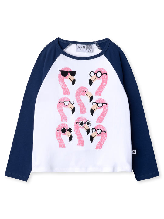 Minti kids clothing. Luxe raglan tee with contrast sleeves and neck. 190 Gram // 95% Cotton // 5% Elastane.