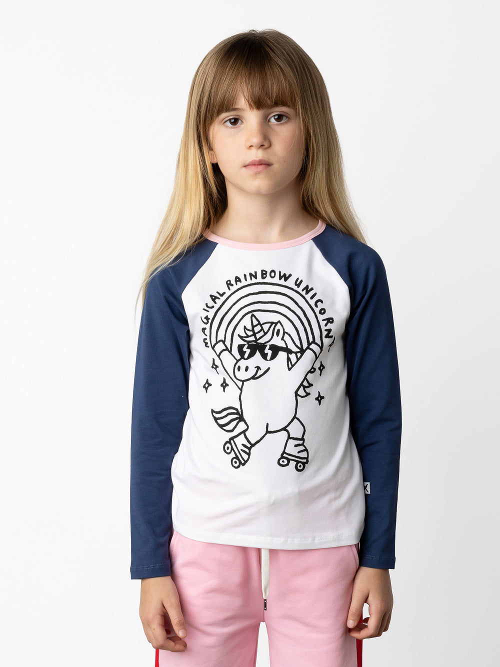 Minti kids clothing. Luxe raglan tee with contrast sleeves and neck. 190 Gram // 95% Cotton // 5% Elastane.