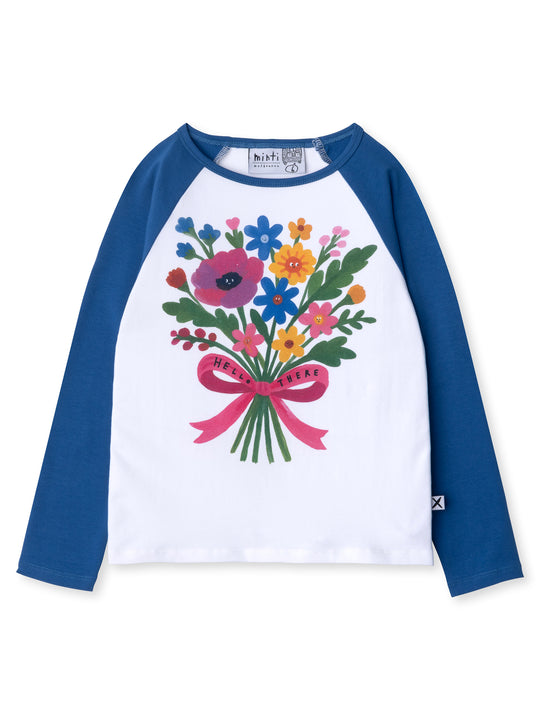Minti kids clothing. Luxe raglan tee with contrast sleeves and neck. 190 Gram // 95% Cotton // 5% Elastane.