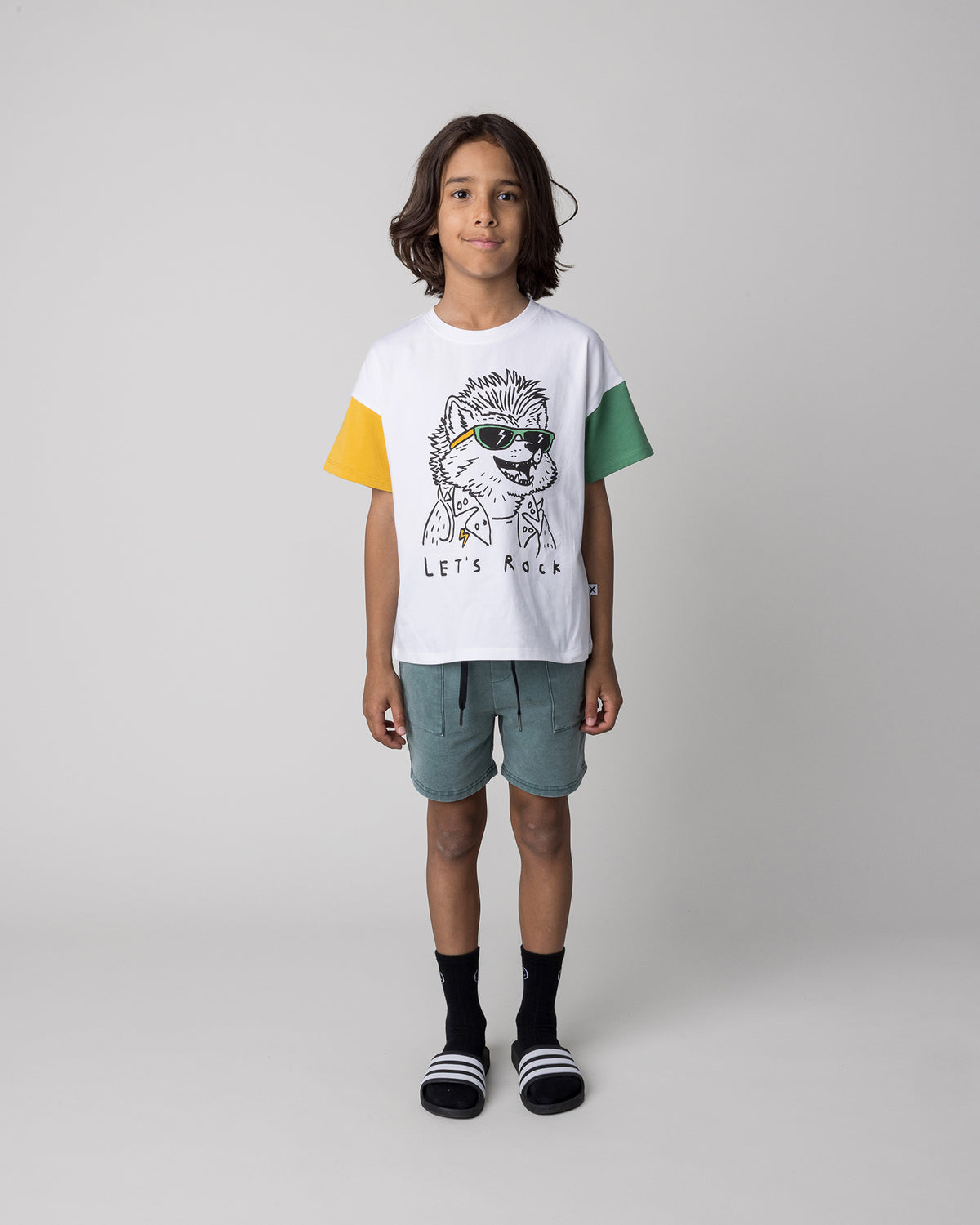 Kids Werewolf Rockstar tee and Blasted Track Short outfit from Minti