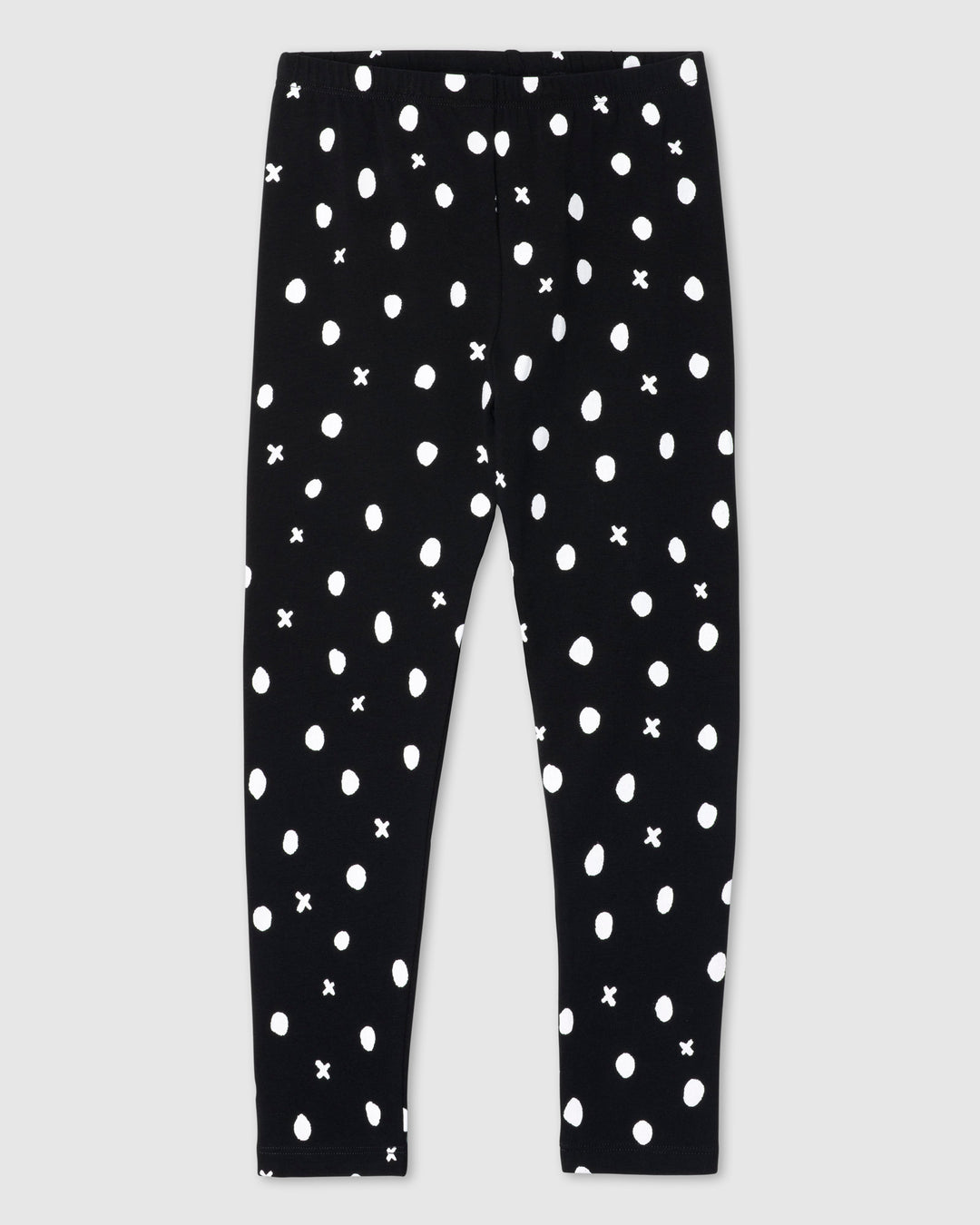 Spotty Tights in black, girls leggings by Minti, flat lay