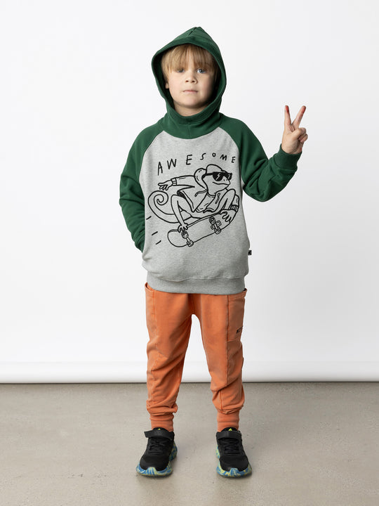 Minti kids clothing. Super comfy hoodie with side pockets and higher neck - perfect for cold days! 330 Gram // Brushed Inside // 95% Cotton // 5% Elastane.