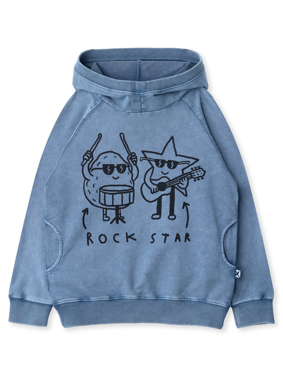 Minti kids clothing. Super comfy lightweight hoodie with side pockets and higher neck. 260 Gram // 95% Cotton // 5% Elastane.