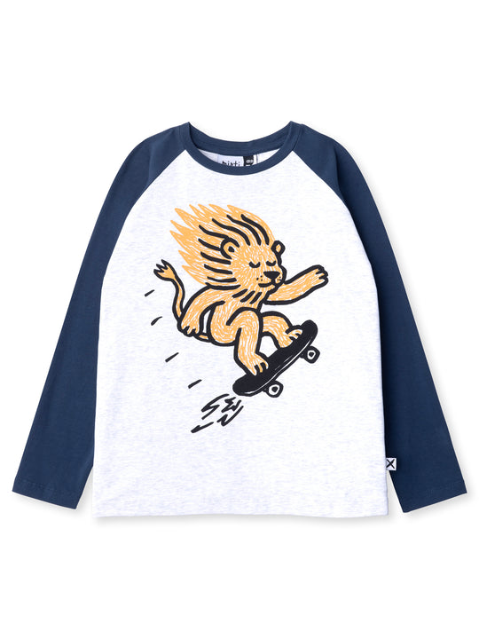 Minti kids clothing. Luxe raglan tee with contrast sleeves and neck. 190 Gram // 95% Cotton // 5% Elastane.
