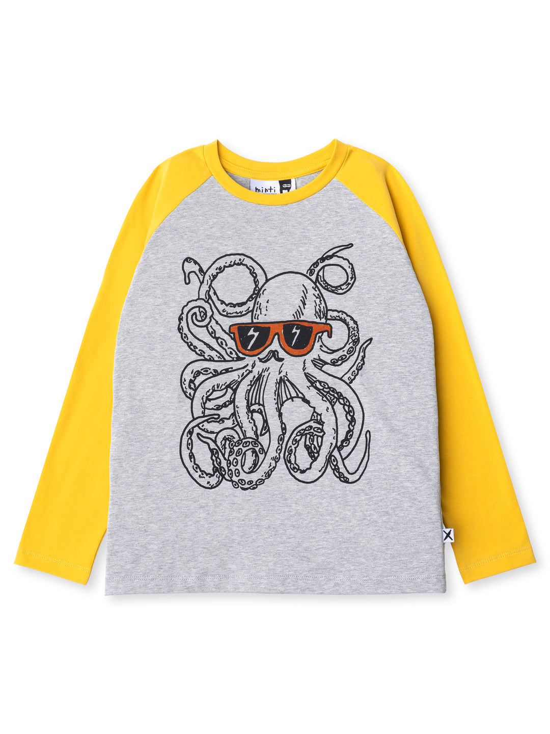 Minti kids clothing. Luxe raglan tee with contrast sleeves and neck. 190 Gram // 95% Cotton // 5% Elastane.