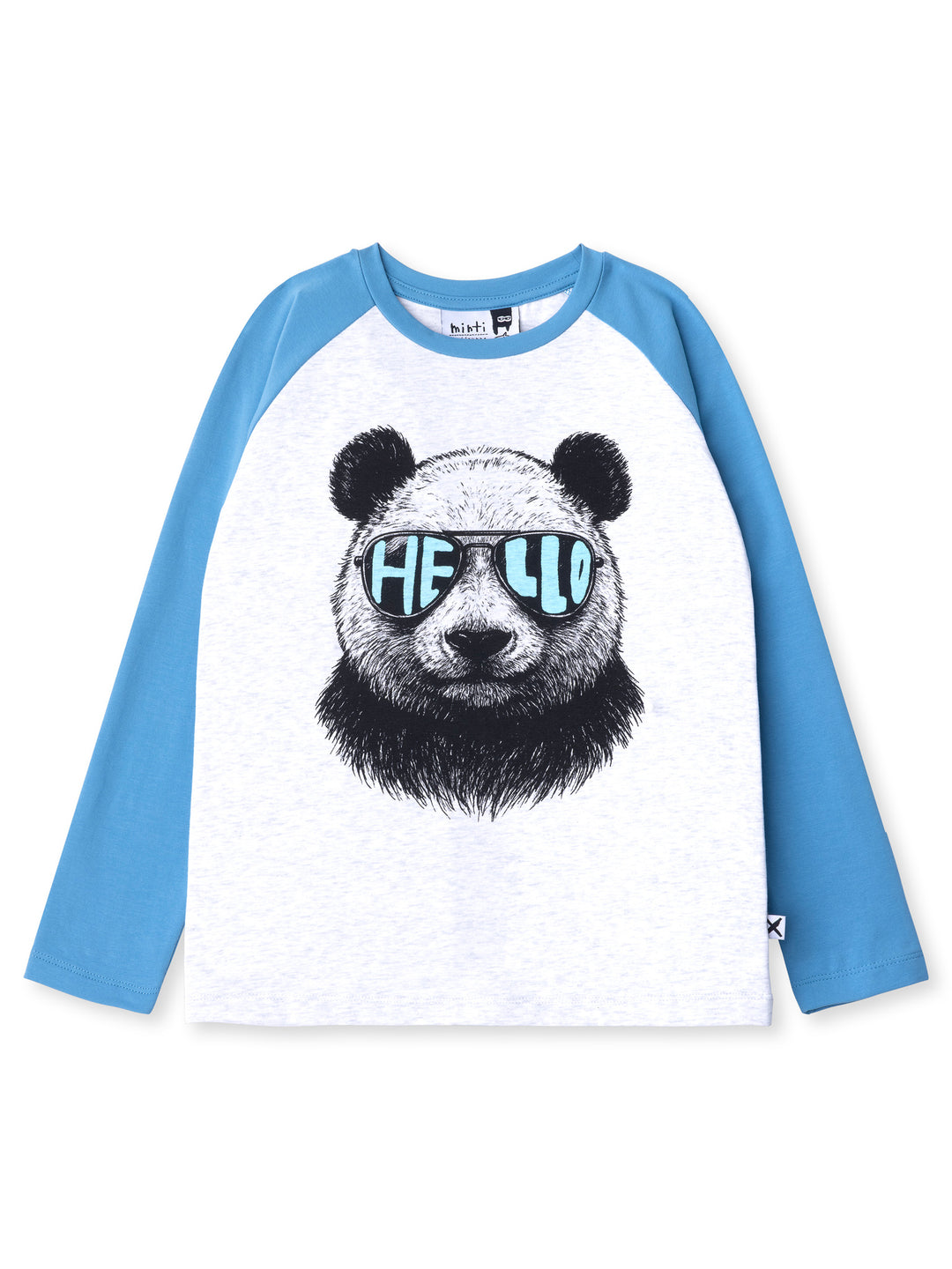 Minti kids clothing. Luxe raglan tee with contrast sleeves and neck. 190 Gram // 95% Cotton // 5% Elastane.