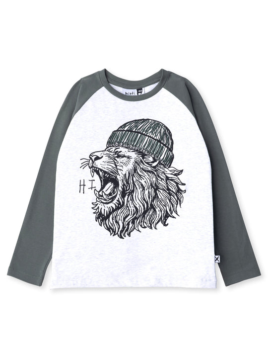 Minti kids clothing. Luxe raglan tee with contrast sleeves and neck. 190 Gram // 95% Cotton // 5% Elastane.