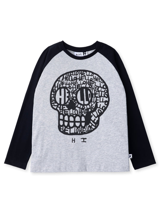 Minti kids clothing. Luxe raglan tee with contrast sleeves and neck. 160 Gram // 100% Cotton.