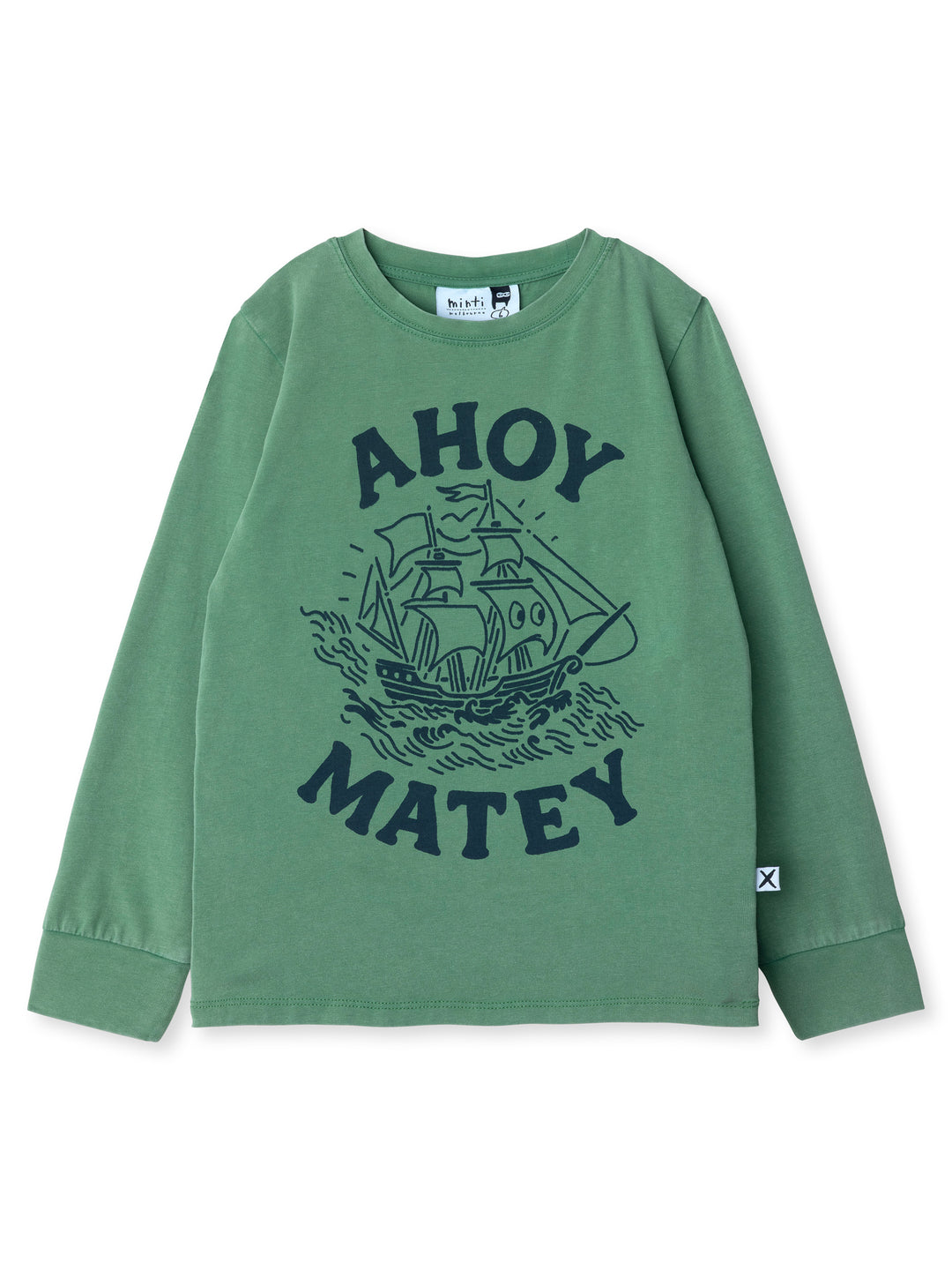 Minti kids clothing. Super luxe tee with self cuffs. 190 Gram // 95% Cotton // 5% Elastane.