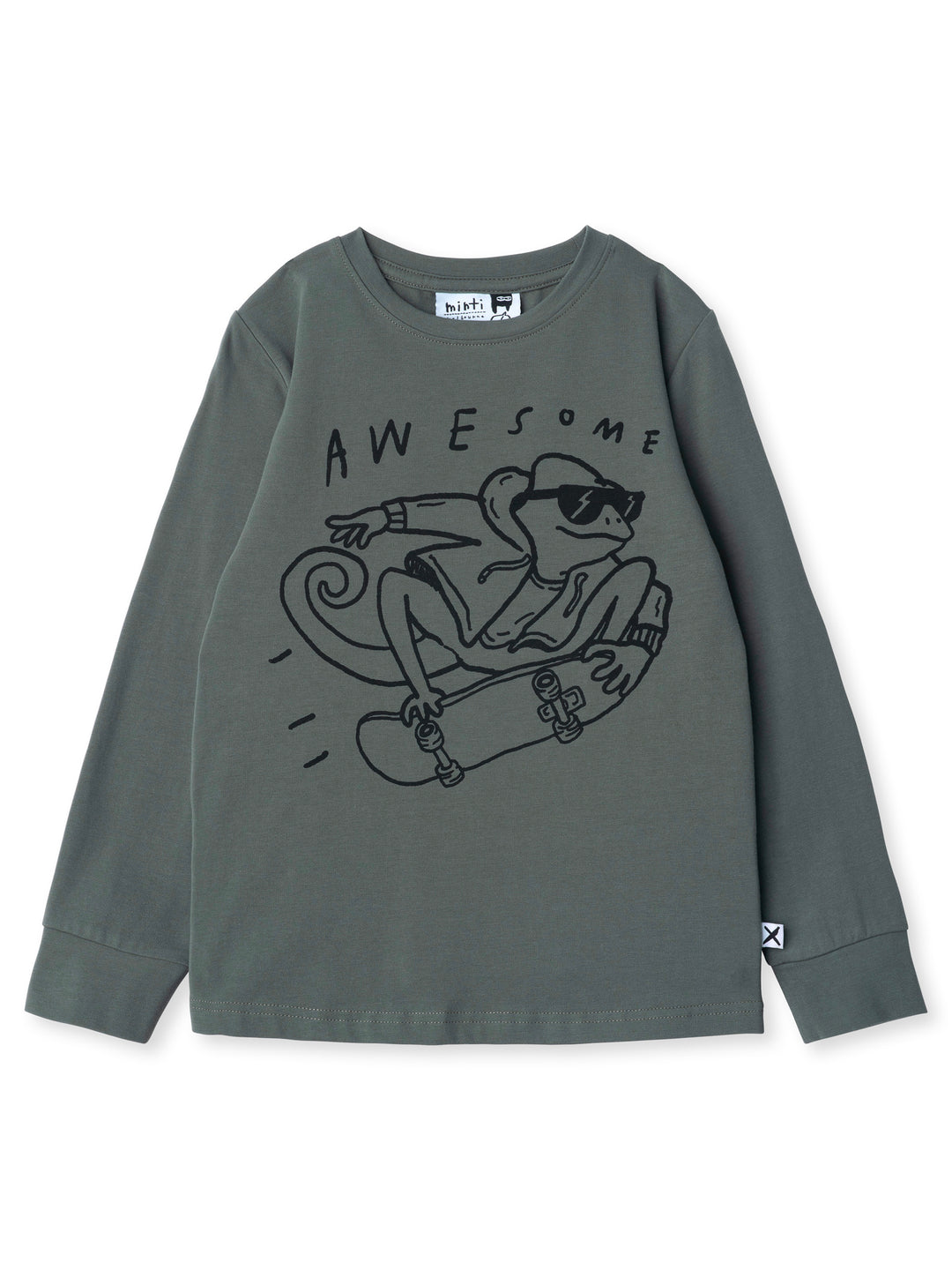 Minti kids clothing. Super luxe tee with self cuffs. 190 Gram // 95% Cotton // 5% Elastane.
