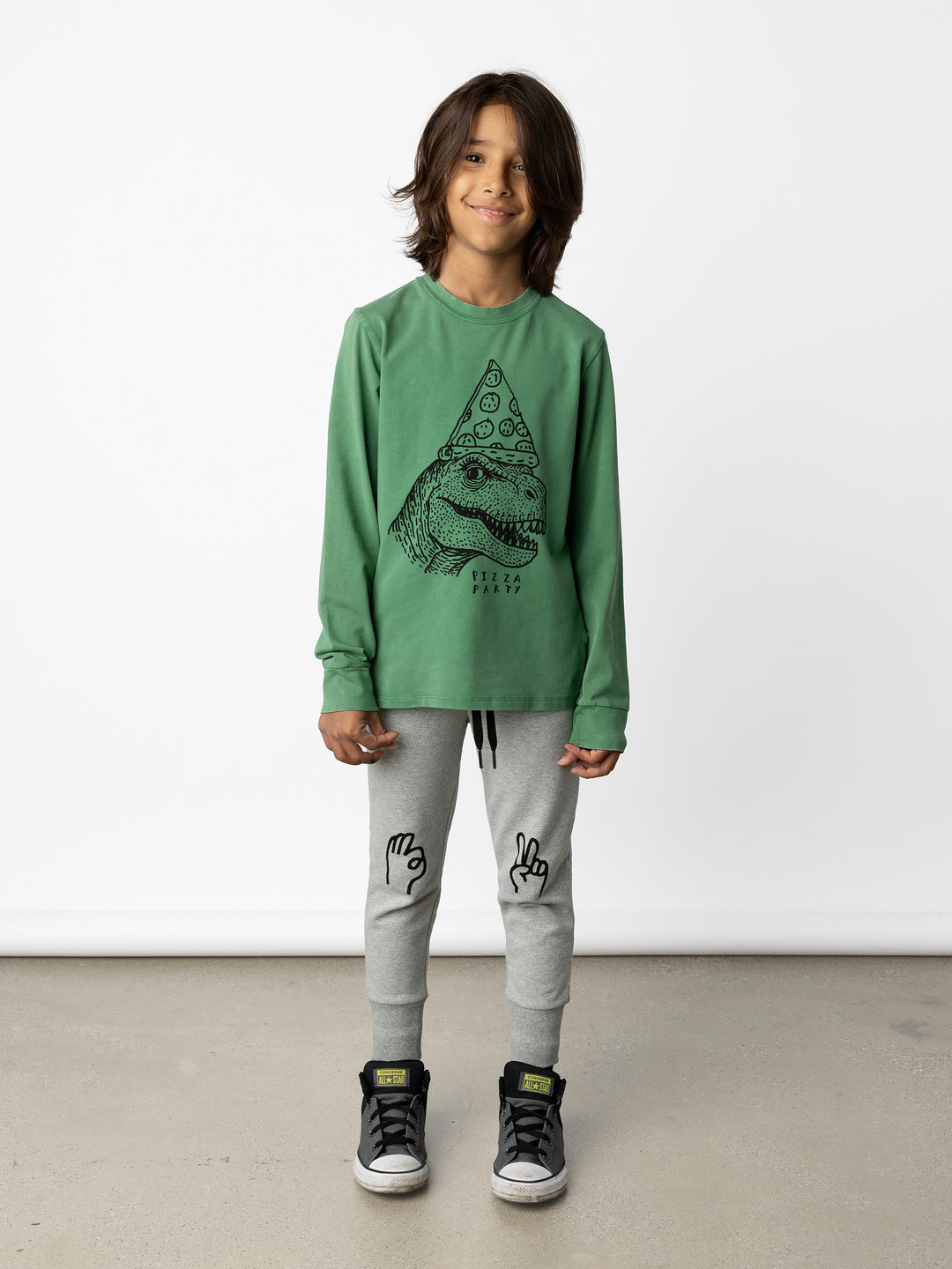 Minti kids clothing. Super luxe tee with self cuffs. 190 Gram // 95% Cotton // 5% Elastane.