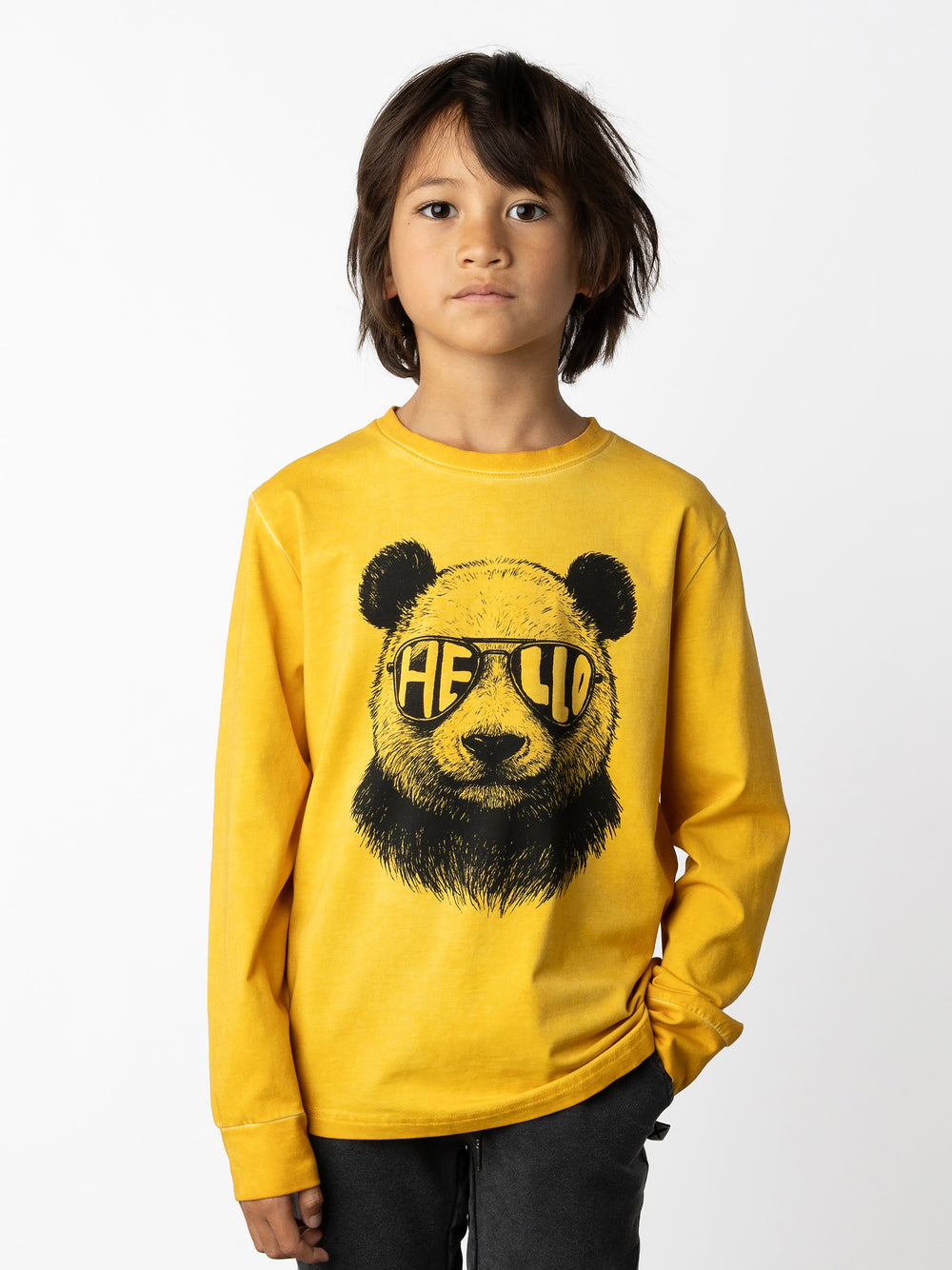 Minti kids clothing. Super luxe tee with self cuffs. 190 Gram // 95% Cotton // 5% Elastane.